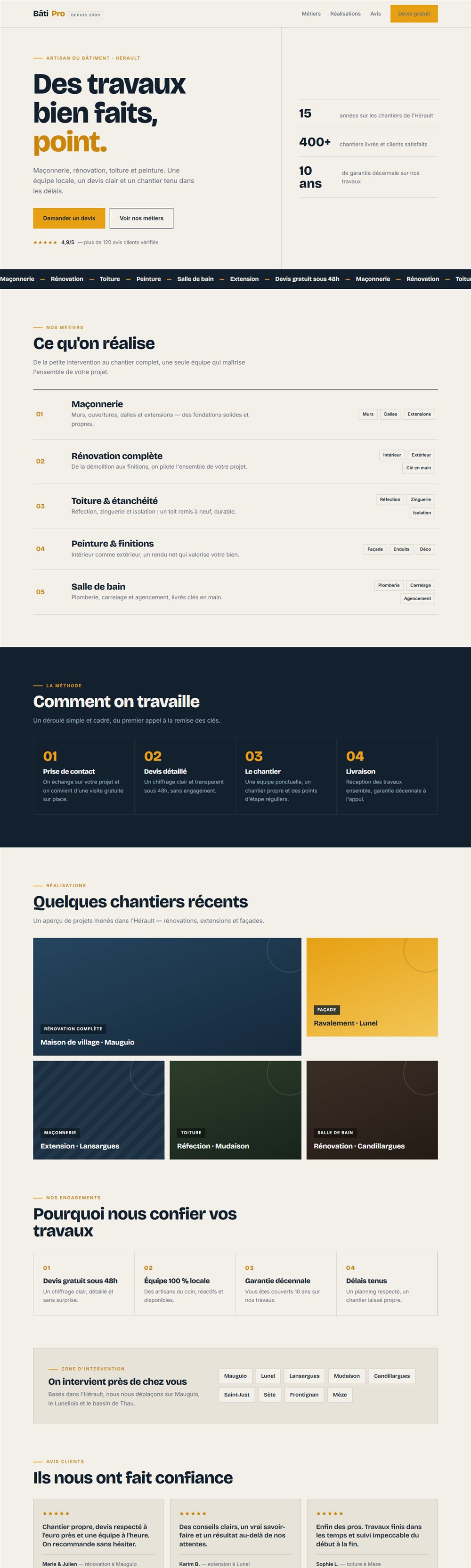 Aperçu complet du modèle Artisan sur ordinateur