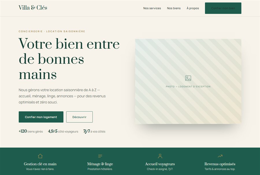 Modèle Conciergerie vu sur ordinateur