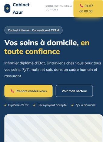 Modèle Soin vu sur mobile