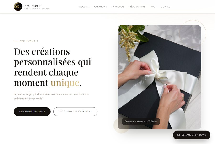 Aperçu du site SZC Event
